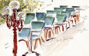 Tours - street lamp and charis