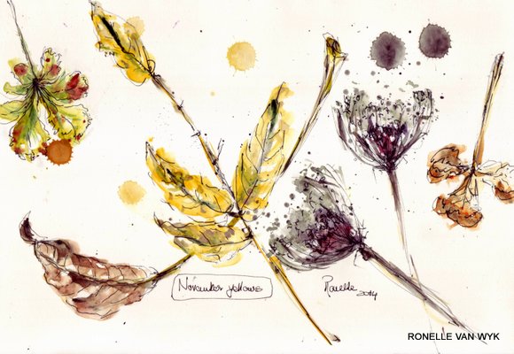 sketching -Autumn leaves 5